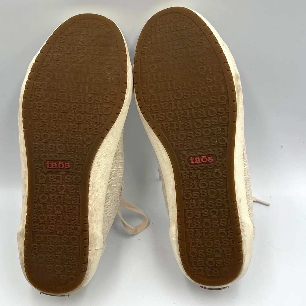Taos Star Canvas Sneakers Womens 8.5 Oatmeal Beige Low Top Lace Up‎ STA-12844
